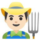 Light Skin Tone Man Farmer (Noto Emoji) Free Open-Source SVG Icon