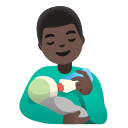 Man Feeding Baby (Dark Skin Tone) Free Open-Source SVG Icon