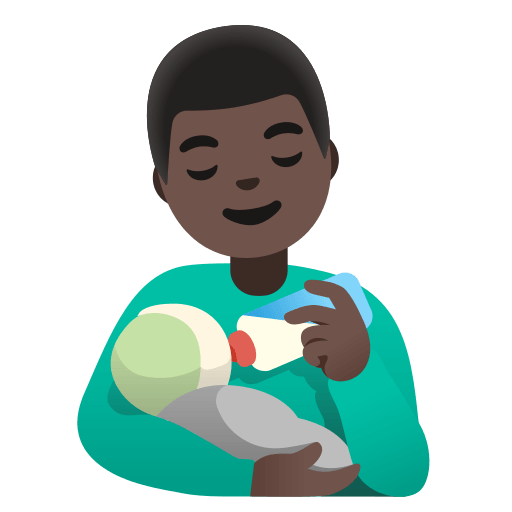 Man Feeding Baby (Dark Skin Tone) Free Open-Source SVG Icon (Noto Emoji)