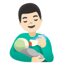 Man Feeding Baby (Light Skin Tone) Free Open-Source SVG Icon