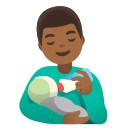 Man Feeding Baby with Medium Dark Skin Tone (Noto Emoji) Free Open-Source SVG Icon