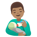 Man Feeding Baby with Medium Skin Tone (Noto Emoji) Free Open-Source SVG Icon