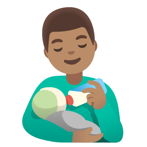 Man Feeding Baby with Medium Skin Tone (Noto Emoji) Free Open-Source SVG Icon (Noto Emoji)