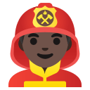 Man Firefighter with Dark Skin Tone (Noto Emoji) Free Open-Source SVG Icon