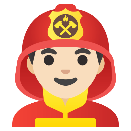 Light Skin Tone Male Firefighter Free Open-Source SVG Icon (Noto Emoji)