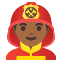 Medium Dark Skin Tone Male Firefighter Emoji Free Open-Source SVG Icon