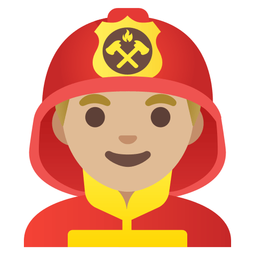 Medium-Light Skin Tone Male Firefighter Free Open-Source SVG Icon (Noto Emoji)