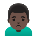 Frowning Man with Dark Skin Tone (Noto Emoji) Free Open-Source SVG Icon