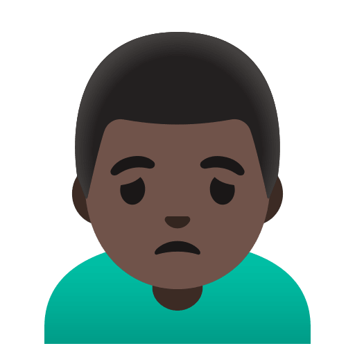 Frowning Man with Dark Skin Tone (Noto Emoji) Free Open-Source SVG Icon (Noto Emoji)