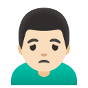 Frowning Man Emoji (Light Skin Tone) Free Open-Source SVG Icon