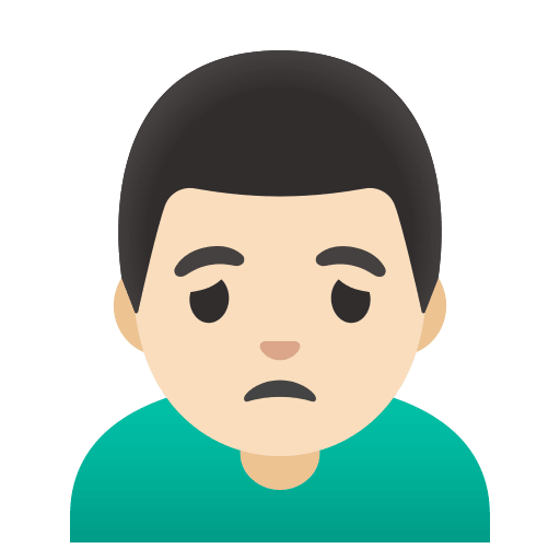 Frowning Man Emoji (Light Skin Tone) Free Open-Source SVG Icon (Noto Emoji)