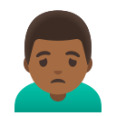 Man Frowning with Medium Dark Skin Tone (Noto Emoji) Free Open-Source SVG Icon