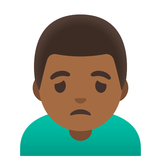 Man Frowning with Medium Dark Skin Tone (Noto Emoji) Free Open-Source SVG Icon (Noto Emoji)