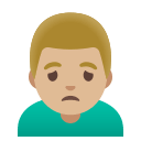 Medium-Light Skin Tone Man Frowning (Noto Emoji) Free Open-Source SVG Icon