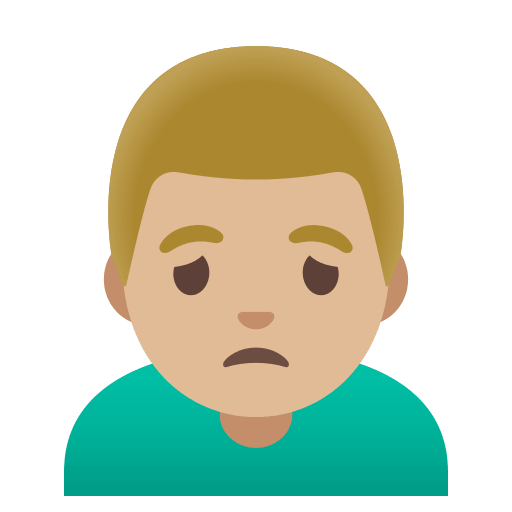 Medium-Light Skin Tone Man Frowning (Noto Emoji) Free Open-Source SVG Icon (Noto Emoji)