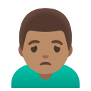 Medium Skin Tone Frowning Man (Noto Emoji) Free Open-Source SVG Icon