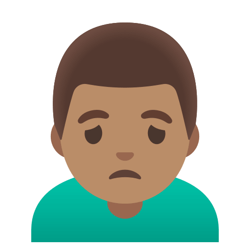 Medium Skin Tone Frowning Man (Noto Emoji) Free Open-Source SVG Icon (Noto Emoji)