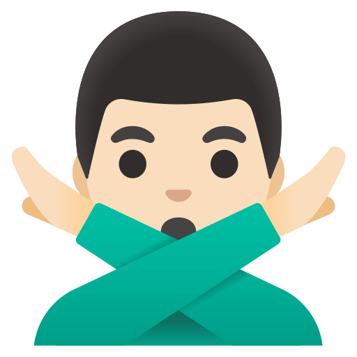 Man Gesturing No (Light Skin Tone) Free Open-Source SVG Icon (Noto Emoji)