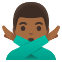 Man Gesturing No with Medium Dark Skin Tone (Noto Emoji) Free Open-Source SVG Icon