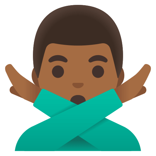 Man Gesturing No with Medium Dark Skin Tone (Noto Emoji) Free Open-Source SVG Icon (Noto Emoji)