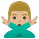 Man Gesturing No with Medium Light Skin Tone (Noto Emoji) Free Open-Source SVG Icon