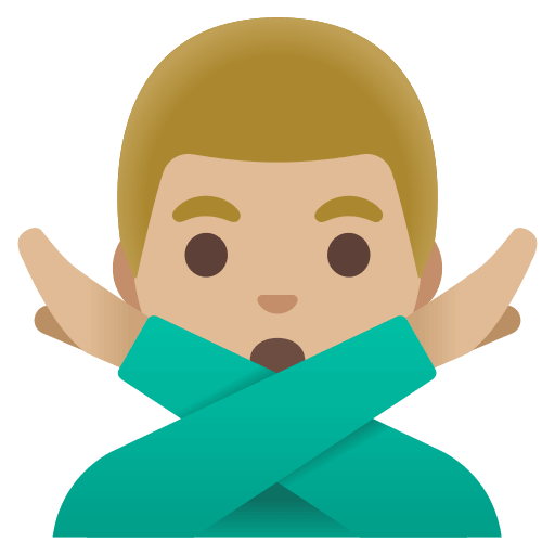 Man Gesturing No with Medium Light Skin Tone (Noto Emoji) Free Open-Source SVG Icon (Noto Emoji)