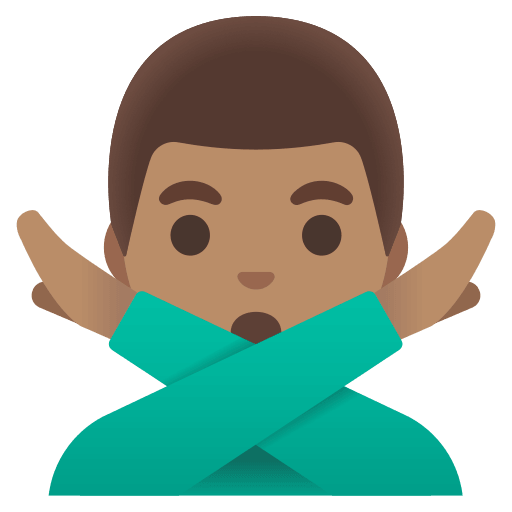 Man Gesturing No (Medium Skin Tone) Free Open-Source SVG Icon (Noto Emoji)