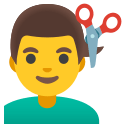 Man Getting a Haircut (Noto Emoji) Free Open-Source SVG Icon