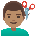 Man Getting Haircut (Medium Skin Tone) Free Open-Source SVG Icon