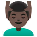 Man Receiving Massage (Dark Skin Tone) Free Open-Source SVG Icon