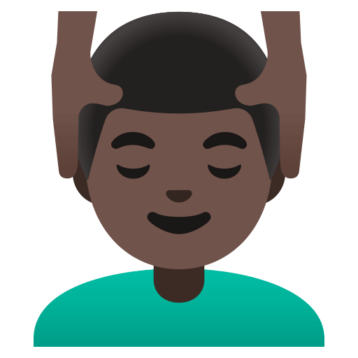 Man Receiving Massage (Dark Skin Tone) Free Open-Source SVG Icon (Noto Emoji)