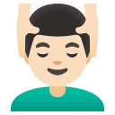 Man Receiving Massage with Light Skin Tone (Noto Emoji) Free Open-Source SVG Icon