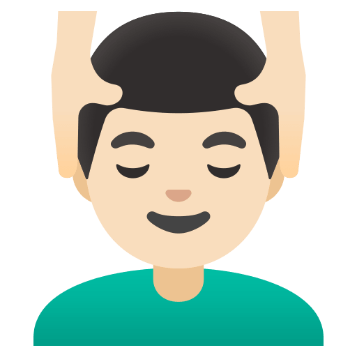 Man Receiving Massage with Light Skin Tone (Noto Emoji) Free Open-Source SVG Icon (Noto Emoji)