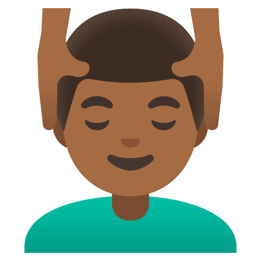 Man Receiving Massage with Medium Dark Skin Tone (Noto Emoji) Free Open-Source SVG Icon (Noto Emoji)