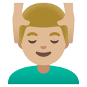 Man Receiving Massage (Medium Light Skin Tone) Free Open-Source SVG Icon