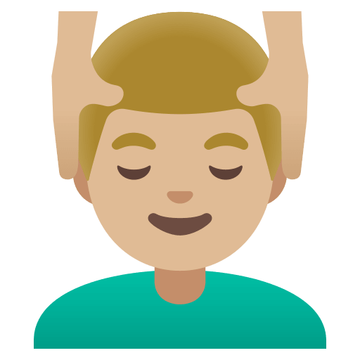 Man Receiving Massage (Medium Light Skin Tone) Free Open-Source SVG Icon (Noto Emoji)