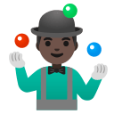 Man Juggling with Dark Skin Tone (Noto Emoji) Free Open-Source SVG Icon