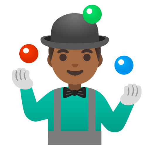 Man Juggling with Medium Dark Skin Tone (Noto Emoji) Free Open-Source SVG Icon (Noto Emoji)