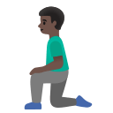 Man Kneeling with Dark Skin Tone (Noto Emoji) Free Open-Source SVG Icon