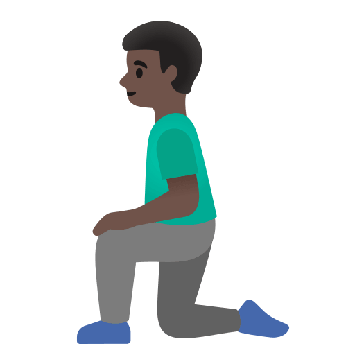 Man Kneeling with Dark Skin Tone (Noto Emoji) Free Open-Source SVG Icon (Noto Emoji)