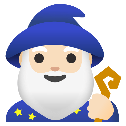 Light Skin Tone Male Mage Free Open-Source SVG Icon (Noto Emoji)