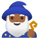 Medium Dark Skin Tone Male Mage (Noto Emoji) Free Open-Source SVG Icon