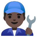 Man Mechanic with Dark Skin Tone (Noto Emoji) Free Open-Source SVG Icon