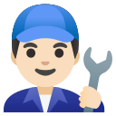 Light-Skin Tone Man Mechanic Free Open-Source SVG Icon