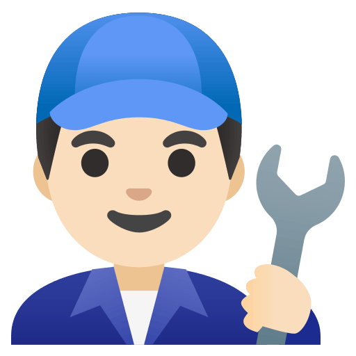 Light-Skin Tone Man Mechanic Free Open-Source SVG Icon (Noto Emoji)