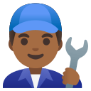 Medium Dark Skin Tone Man Mechanic (Noto Emoji) Free Open-Source SVG Icon