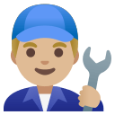 Medium Light Skin Tone Man Mechanic (Noto Emoji) Free Open-Source SVG Icon