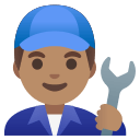 Man Mechanic with Medium Skin Tone (Noto Emoji) Free Open-Source SVG Icon