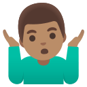 Man Shrugging with Medium Skin Tone (Noto Emoji) Free Open-Source SVG Icon