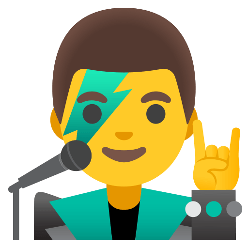 Male Singer Performer Free Open-Source SVG Icon (Noto Emoji)